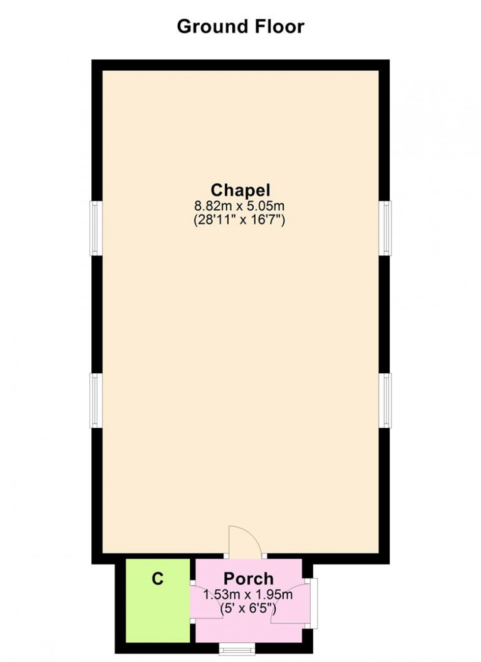 Floorplan for Ravensworth Methodist Chapel, Ravensworth, Nr Richmond