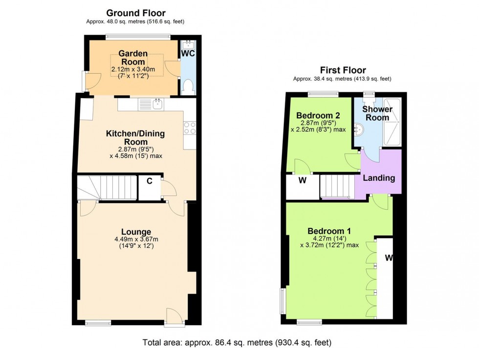 Floorplan for Sunnyholme, Hawes, Wensleydale