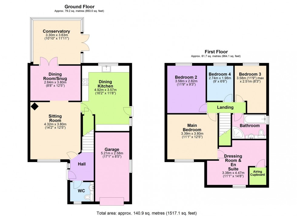 Floorplan for Fox Covert Close, Aiskew, Bedale