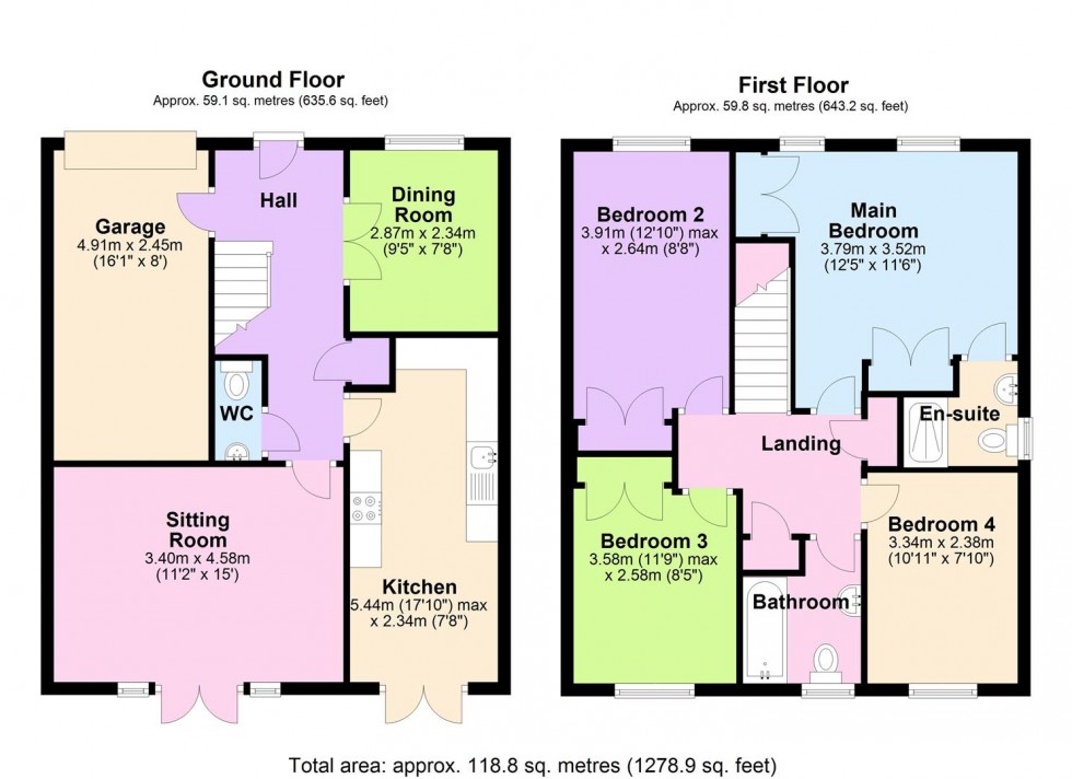 Floorplan for Jubilee Road, Aiskew, Bedale