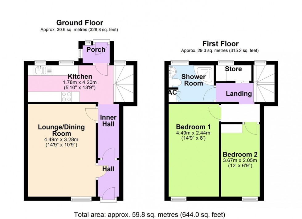 Floorplan for The Cottage, 130 Main Street, Askrigg