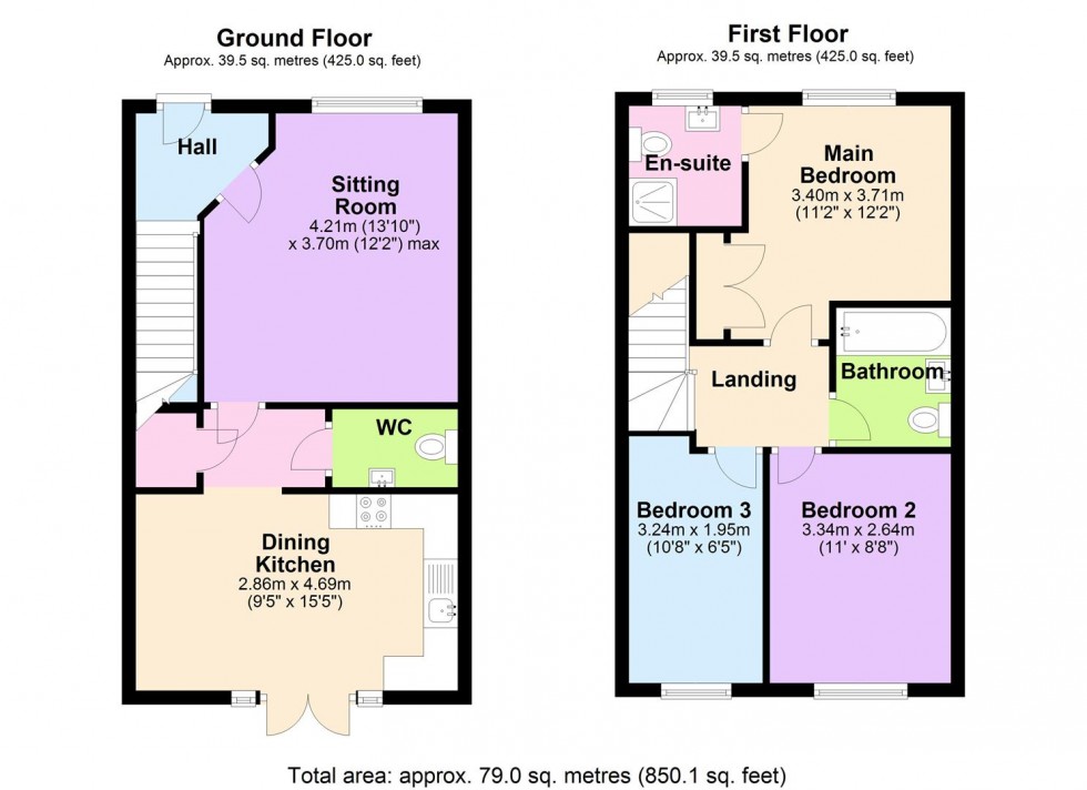 Floorplan for Falcon Place, Aiskew, Bedale