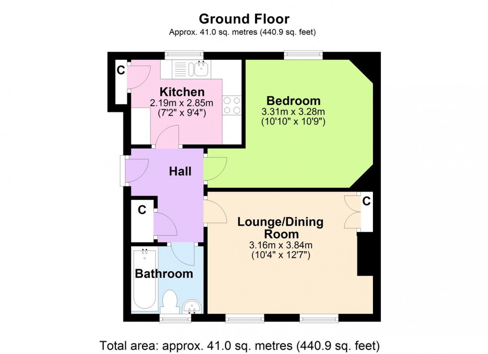 Floorplan for 1 St. James Chapel Flats, Richmond