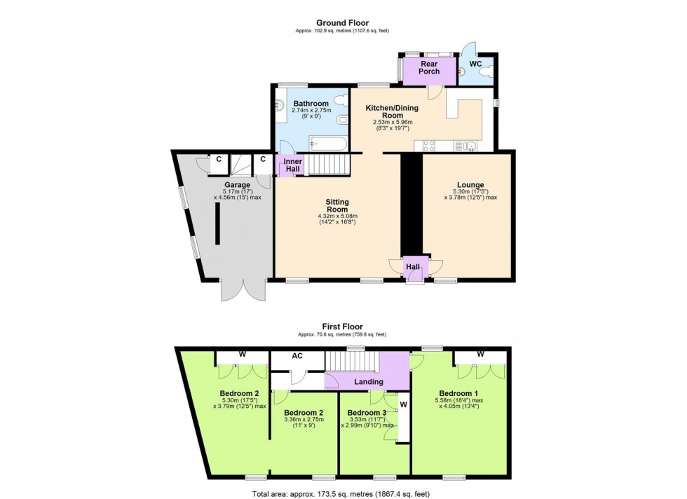 Floorplan for Westwood House, West End, Middleham