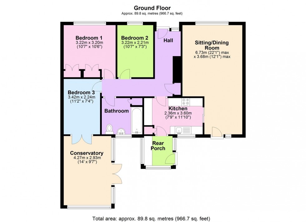 Floorplan for Millfield Close, Leeming, Northallerton